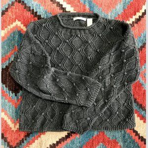 Vintage Popcorn Knit Grey Sweater